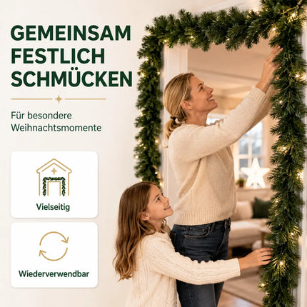Weihnachtsgirlande grün 10 Meter - künstliche Dekogirlande Ø 10 cm - Tannen Girlande als Weihanachtskranz