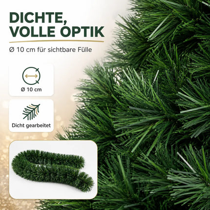 Weihnachtsgirlande grün 10 Meter - künstliche Dekogirlande Ø 10 cm - Tannen Girlande als Weihanachtskranz