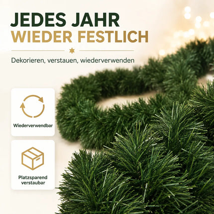 Weihnachtsgirlande grün 10 Meter - künstliche Dekogirlande Ø 10 cm - Tannen Girlande als Weihanachtskranz