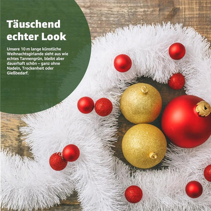 Weihnachtsgirlande künstliche Tannengirlande 10 Meter Dekogirlande für Innen und Außen Weihnachtsdekoration