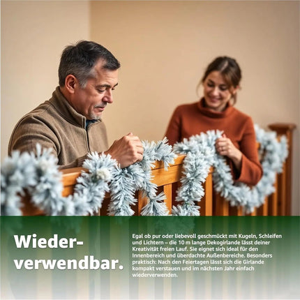 Weihnachtsgirlande künstliche Tannengirlande 10 Meter Dekogirlande für Innen und Außen Weihnachtsdekoration