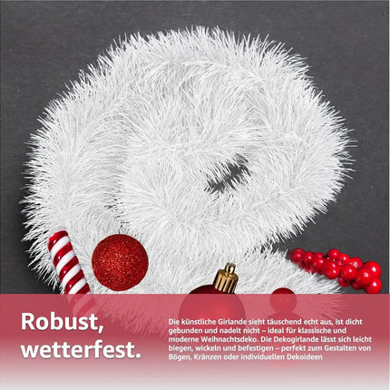 Weihnachtsgirlande künstliche Tannengirlande Dekogirlande 10 Meter für Innen und Außen Weihnachtsdekoration