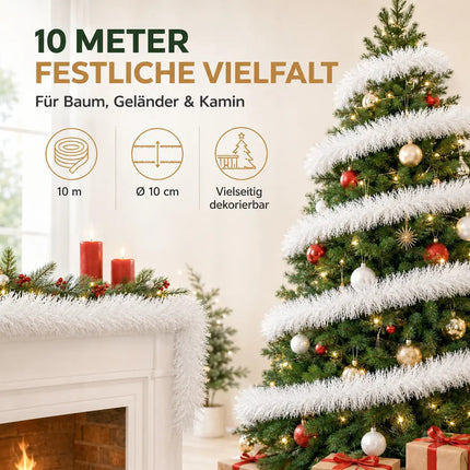 Weihnachtsgirlande künstliche Tannengirlande Dekogirlande 10 Meter für Innen und Außen Weihnachtsdekoration