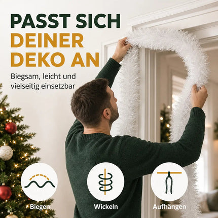 Weihnachtsgirlande künstliche Tannengirlande Dekogirlande 10 Meter für Innen und Außen Weihnachtsdekoration