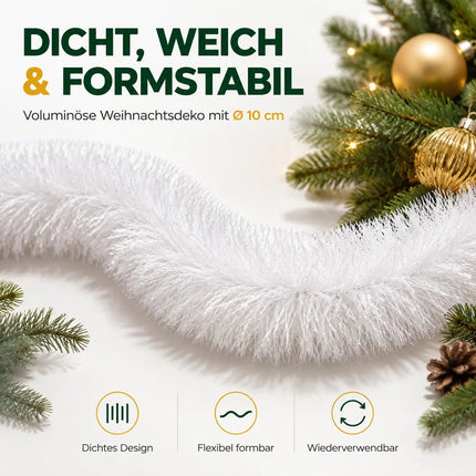 Weihnachtsgirlande künstliche Tannengirlande Dekogirlande 10 Meter für Innen und Außen Weihnachtsdekoration