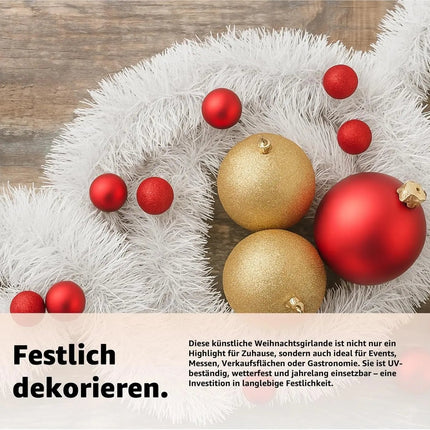 Weihnachtsgirlande künstliche Tannengirlande Dekogirlande für Innen und Außen Weihnachtsdekoration 10 Meter