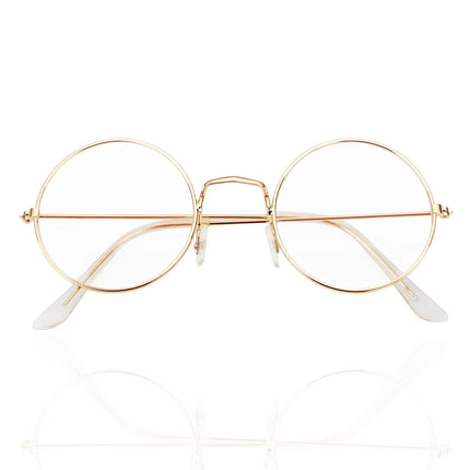 Weihnachtsmannbrille - Nikolausbrille - rund Nickelbrille Brille Nikolaus rund Verkleidung Kostümbrille an Weihnachten als Nikolauskostüm, Weihnachtsmann