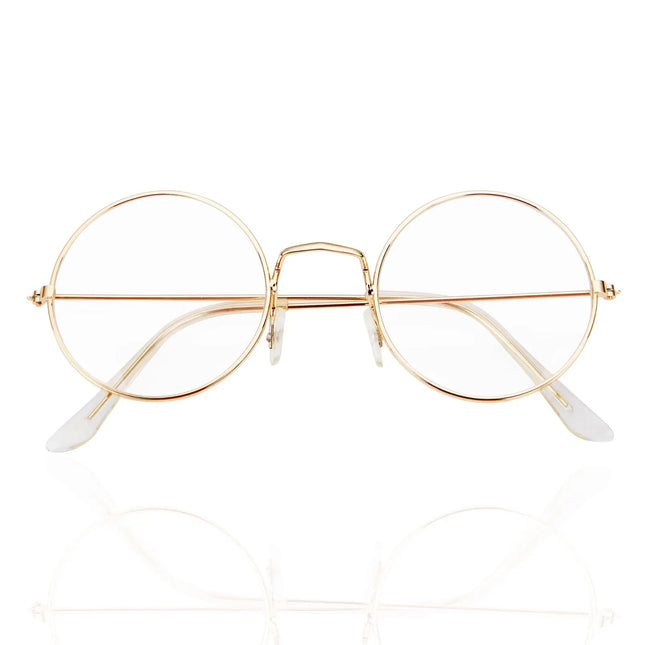 Weihnachtsmannbrille - Nikolausbrille - rund Nickelbrille Brille Nikolaus rund Verkleidung Kostümbrille an Weihnachten als Nikolauskostüm, Weihnachtsmann