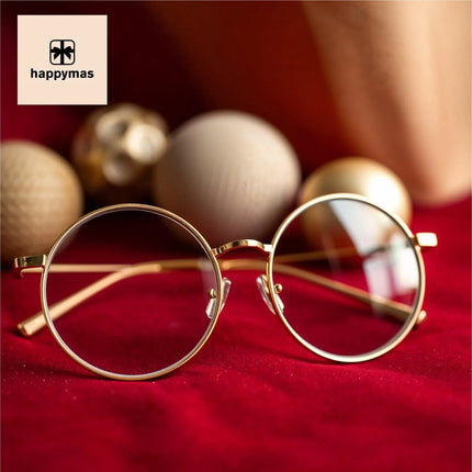 Weihnachtsmannbrille - Nikolausbrille - rund Nickelbrille Brille Nikolaus rund Verkleidung Kostümbrille an Weihnachten als Nikolauskostüm, Weihnachtsmann