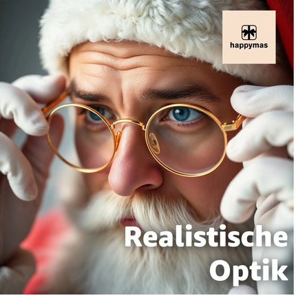 Weihnachtsmannbrille - Nikolausbrille - rund Nickelbrille Brille Nikolaus rund Verkleidung Kostümbrille an Weihnachten als Nikolauskostüm, Weihnachtsmann
