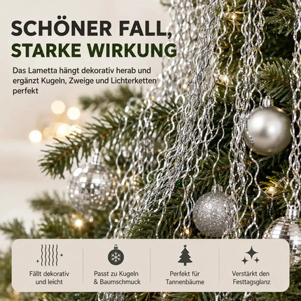 Weihnachtswunder® Lametta Weihnachten Silber - Deko für ein strahlendes Weihnachtsfest – Detailansicht 7