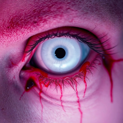 Weisse Farbige & Geprüfte Kontaktlinsen - Grußlige Tageslinsen für Halloween & Fasching - ohne Stärke - Vampir & Dracula (weiß, 1 Paar / 2 Stück)