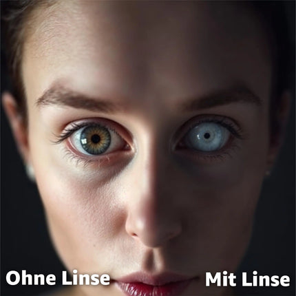 Weisse Farbige & Geprüfte Kontaktlinsen - Grußlige Tageslinsen für Halloween & Fasching - ohne Stärke - Vampir & Dracula (weiß)