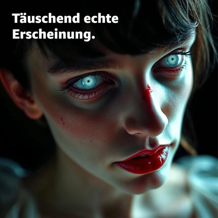 Weisse Farbige & Geprüfte Kontaktlinsen - Grußlige Tageslinsen für Halloween & Fasching - ohne Stärke - Vampir & Dracula (weiß)