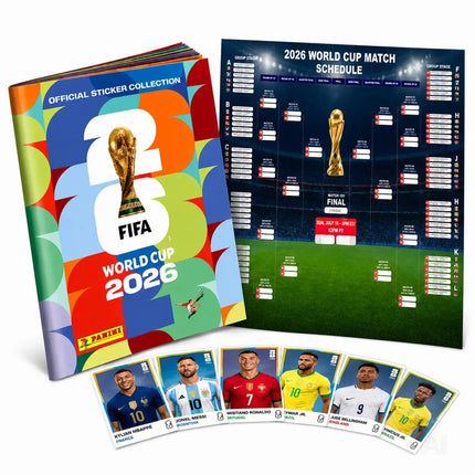 Weltmeisterschaft 2026 Album Set für Fußball Fans – mit Spielplan & Panini Stickeralbum (Sammelalbum)