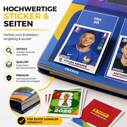 Weltmeisterschaft 2026 Album Set für Fußball Fans – mit Spielplan & Panini Stickeralbum (Sammelalbum)