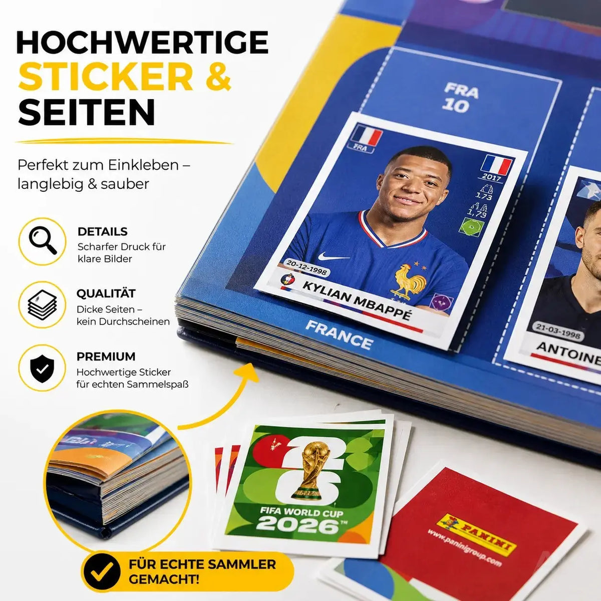 Weltmeisterschaft 2026 Album Set für Fußball Fans – mit Spielplan & Panini Stickeralbum – Detailansicht 3