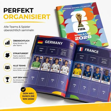 Weltmeisterschaft 2026 Album Set für Fußball Fans – mit Spielplan & Panini Stickeralbum (Sammelalbum)
