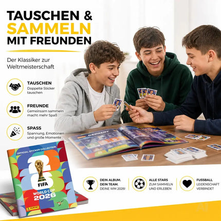 Weltmeisterschaft 2026 Album Set für Fußball Fans – mit Spielplan & Panini Stickeralbum (Sammelalbum)
