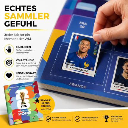 Weltmeisterschaft 2026 Album Set für Fußball Fans – mit Spielplan & Panini Stickeralbum (Sammelalbum)