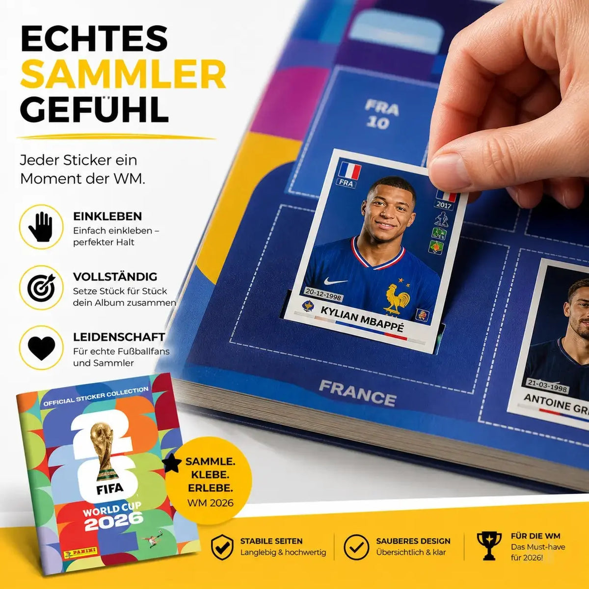 Weltmeisterschaft 2026 Album Set für Fußball Fans – mit Spielplan & Panini Stickeralbum – Detailansicht 6