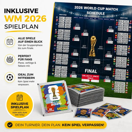 Weltmeisterschaft 2026 Sticker Set für Fußball Sammler – inkl. Spielplan & Panini Sticker WM
