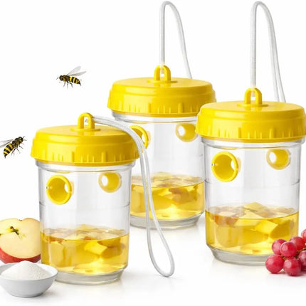 Wespenfalle – Fliegenfalle & effektive Wespenabwehr für Garten, Balkon & Outdoor – Mittel gegen Wespen (3x)