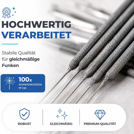 Wunderkerzen 17 cm - Sternspritzer Fontäne für Partys & Feuerwerk & Hochzeit & Geburtstag