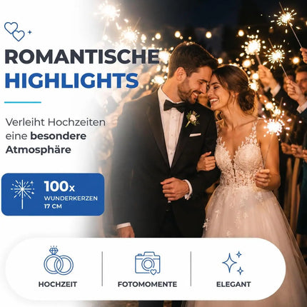 Wunderkerzen 17 cm - Sternspritzer Fontäne für Partys & Feuerwerk & Hochzeit & Geburtstag