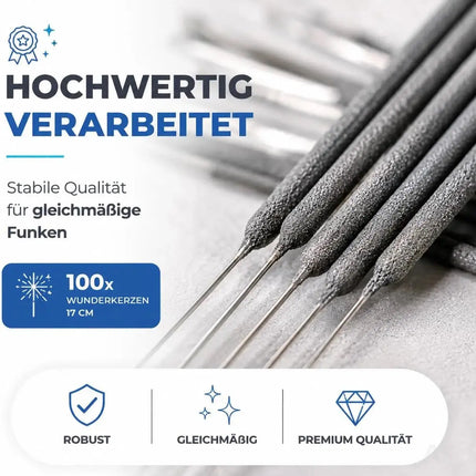 Wunderkerzen 17 cm - Sternspritzer Fontäne für Partys & Feuerwerk & Hochzeit & Geburtstag
