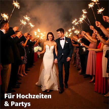 Wunderkerzen 28 cm - Sternspritzer Fontäne für Partys & Feuerwerk & Geburtstag