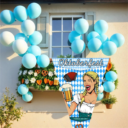 XXL 150 x 90 cm Oktoberfest Wimpel Dreieck Wiesn Deko Dekoration zum Aufhängen für Ihr Oktoberfest Dahoam