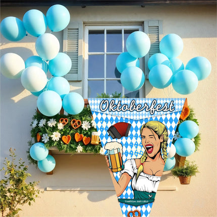 XXL 150 x 90 cm Oktoberfest Wimpel Dreieck Wiesn Deko Dekoration zum Aufhängen für Ihr – Detailansicht 4