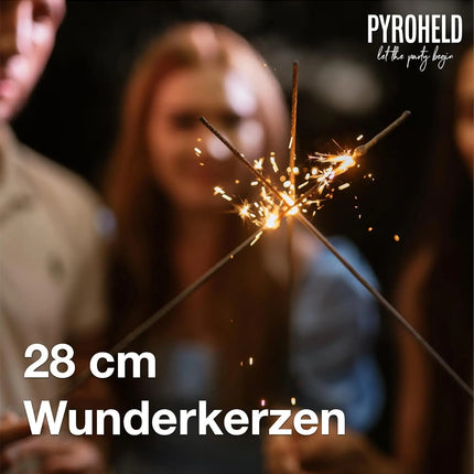 XXL 28 cm Wunderkerzen - funkelnde Sternspritzer - Perfekt für festliche Anlässe wie Silvester & Partys & Geburstage & Hochzeit