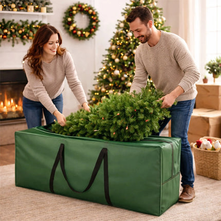 XXL Aufbewahrungstasche für künstliche Weihnachtsbäume bis 220 cm – Reißfeste Schutzhülle – Detailansicht 3