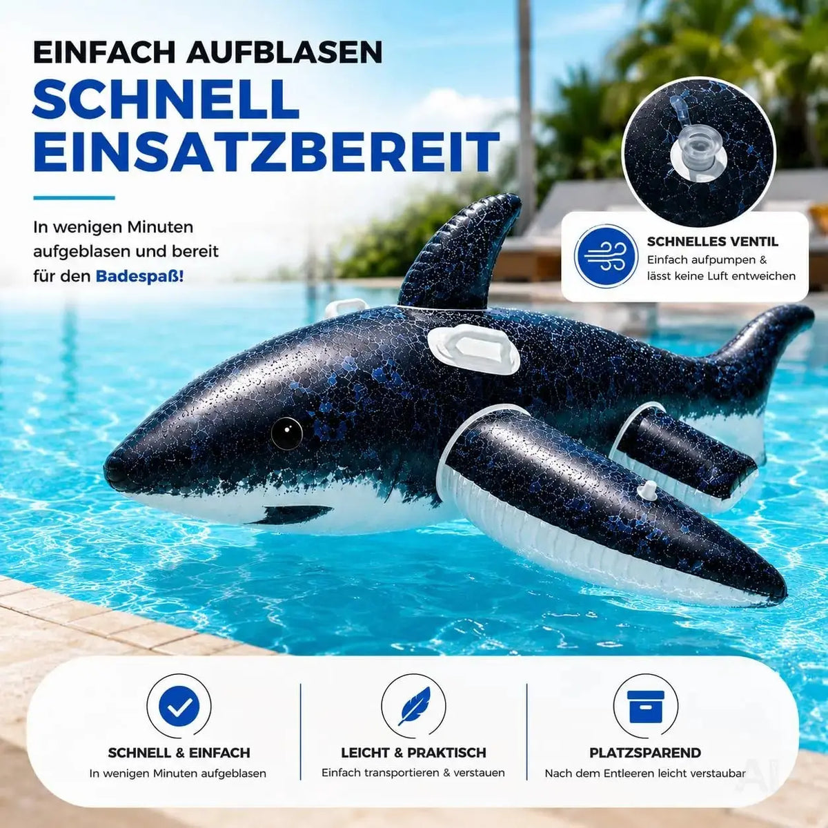 XXL Aufblasbare Luftmatratze Schwimmring Tier – Großer Tier Schwimmreifen für Pool, Strand & See – Detailansicht 3