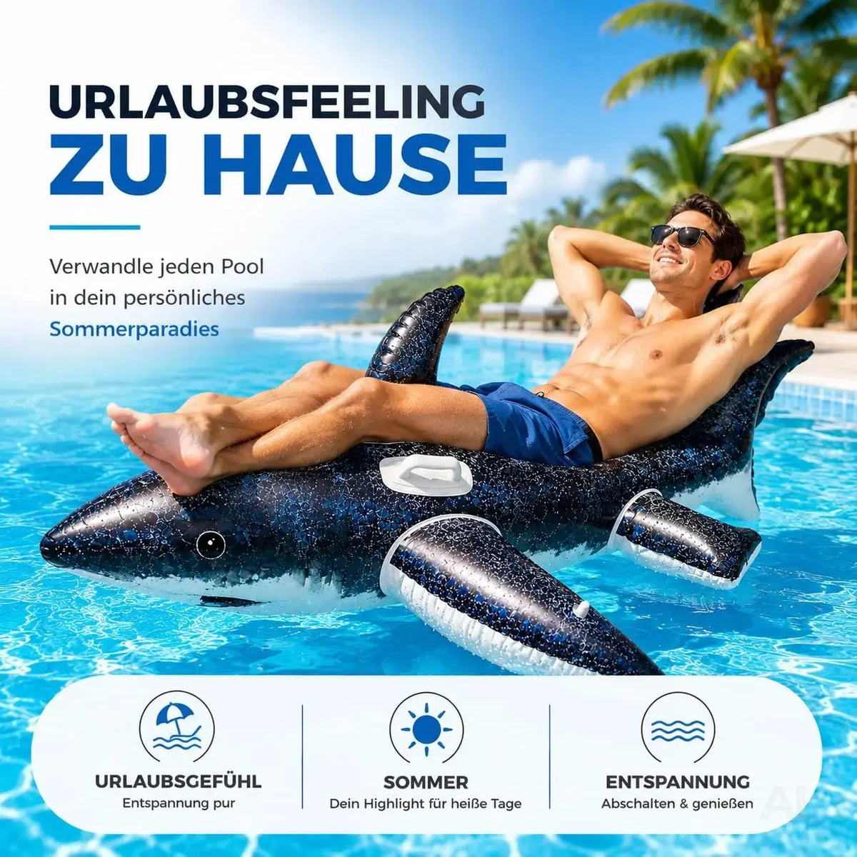 XXL Aufblasbare Luftmatratze Schwimmring Tier – Großer Tier Schwimmreifen für Pool, Strand & See – Detailansicht 6