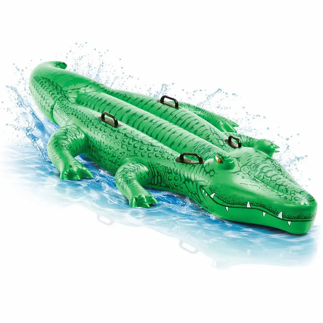XXL Aufblasbare Luftmatratze Schwimmring Tier – Großer Tier Schwimmreifen für Pool, Strand & See – Wasserspielzeug für Erwachsene & Kinder (XXL Krokodil)
