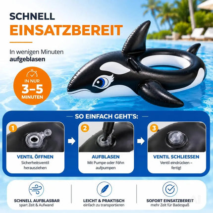 XXL Aufblasbare Luftmatratze Schwimmring Tier – Großer Tier Schwimmreifen für Pool, Strand & See – Detailansicht 7