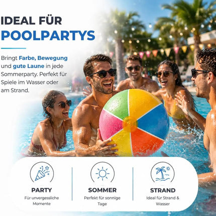 XXL Aufblasbarer Pool Ball Ø 55 cm – Wasserball & Schwimmball für Kinder & Erwachsene – Strandball für Pool, Strand & See