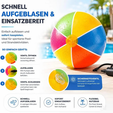 XXL Aufblasbarer Pool Ball Ø 55 cm – Wasserball & Schwimmball für Kinder & Erwachsene – Strandball für Pool, Strand & See