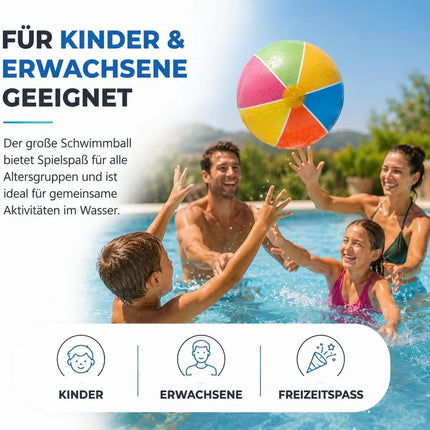 XXL Aufblasbarer Pool Ball Ø 55 cm – Wasserball & Schwimmball für Kinder & Erwachsene – Strandball für Pool, Strand & See