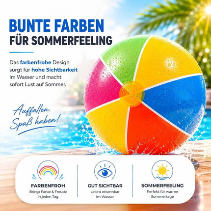 XXL Aufblasbarer Pool Ball Ø 55 cm – Wasserball & Schwimmball für Kinder & Erwachsene – Strandball für Pool, Strand & See