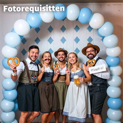 XXL Bayrische Wiesn Oktoberfest-Banner Deko Dekoration Set für Ihr Oktoberfest Dahoam mit mehr als 100 Teilen