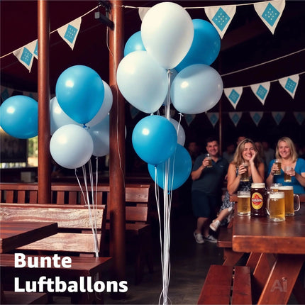 XXL Bayrische Wiesn Oktoberfest-Banner Deko Dekoration Set für Ihr Oktoberfest Dahoam mit mehr als 100 Teilen