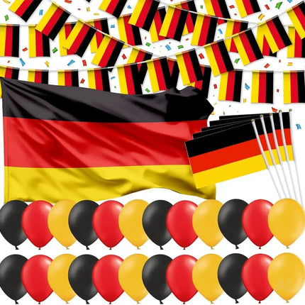 XXL Deutschland Deko Dekoration Set Fanartikel Tischdekoration mit über 50 Teilen wie