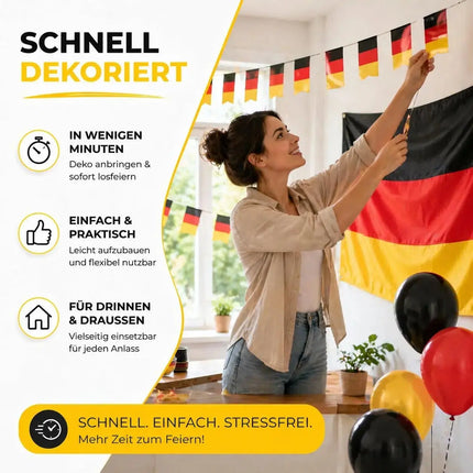 XXL Deutschland Deko Dekoration Set Fanartikel Tischdekoration mit über 50 Teilen wie – Detailansicht 5