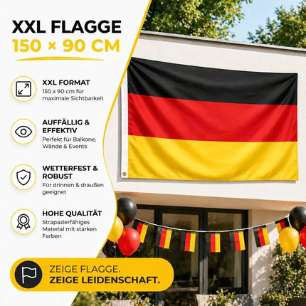 XXL Deutschland Deko Dekoration Set Fanartikel Tischdekoration mit über 50 Teilen wie – Detailansicht 6