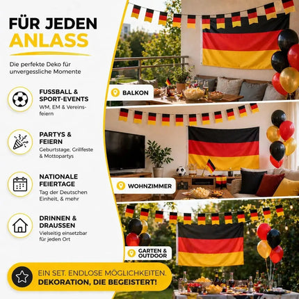 XXL Deutschland Deko Dekoration Set Fanartikel Tischdekoration mit über 50 Teilen wie – Detailansicht 8