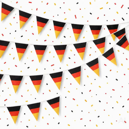 XXL Deutschland Wimpelkette 25 Meter – Schwarz Rot Gold Girlande Deko zur Fußball WM 2026